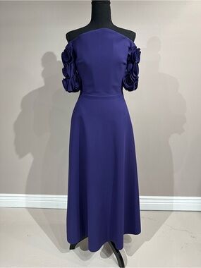 Off-the-Shoulder Purple Midi Dress from Greta Constantine size2 NWT